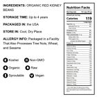 Organic Red Kidney Beans     Non-gmo  Dry  Raw  Sproutable  Vegan  Kosher  Bulk