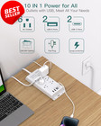 Surge Protector Power Strip   Flat Plug Extension Cord With 6 Outlet 4 Usb Ports