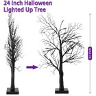 Halloween Decorations Indoor-2 Pack 24 Inch Lighted Black Halloween Tree Black 2