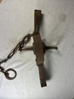 Antique Hand Forged Double Long Spring Wolf Trap Signed Newcomb