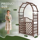 7 1ft Fir Wood Garden Arch Trellis W  Lattice Gate