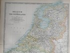 1908 Holland   Belgium Original Antique Map By Johnston 112 Years Old