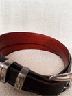 Vintage Rewards Ostrich Leather Belt Chacon Sterling Silver Buckle Be 11-96