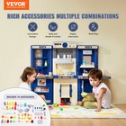 Vevor  3-in-1 Kitchen Playset Kids Pretend Cooking Play Toy 74 Pieces Blue