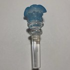 Vintage Rosenthal Versace Medusa Lead Crystal Wine Stopper Frosted Blue Marked