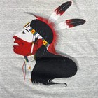 Vintage 80s Native American T Shirt Graphic Print Men Xl Gray Single Stitch