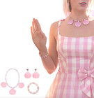 Pink Cosplay Shell Necklace Bracelet Earrings Set For Movie Costume