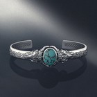 Vintage Turquoise Mens Bracelet 925 Sterling Silver Bracelet Birthday Gift Him