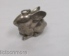 Vintage Sterling Silver Figural Puff Bunny Rabbit Animal Charm