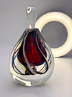 Nancy Freeman Hand Blown Art Glass Perfume Bottle Swirled Colors Signed Vtg