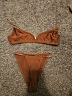 Leslie Amon Caro Bikini Swimsuit Copper Brown-s Top xs Bottom