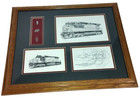 Rare H l  Scott 111 Chicago   Northwestern Framed 3-set Train Art W pins