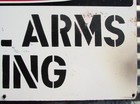Vintage Original Danger Small Arms Firing Metal Sign Rifle Range Gun Ammo Army