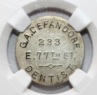 New York City Non-contemporary  Civil War Token  G a  Defandorf  Dentist