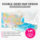 Waterproof Usa Map Poster 24x36 Folded     Double Sided United States Travel Map W