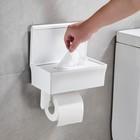 Bathroom Toilet Paper Holder Tissue Roll Rack With Shelf Wipes Dispenser Box