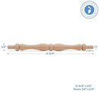 Wooden Baluster Spindles 5-3 4   Pack Of 10 Oak Wood 5-3 4 Inch  Natural