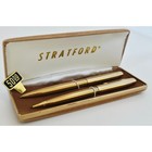Vintage  new  Stratford Gold Pen   Pencil Set Ballpoint   Mechanical In Case