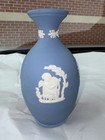 Wedgwood Jasperware Small Bud Vase Blue Cameos 5  England Small Vase Rare 