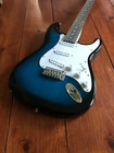 Full-size 39  Transparent Blue Solid Body Electric Guitar With Gig Bag And More