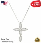Infinity Cross Necklace Pendant Jewelry Fashion Silver Plated Cross Lab-created