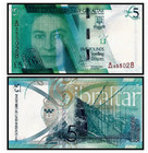 2020 Gibraltar 5 Pounds Prefix Baa P-w42 New Unc Banknote