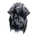 Mexican Poncho Calendario Azteca Unisex Hoodie Size Fits All Sarape Double Sided
