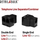 Dual Telephone Line Separator combiner Rj11 Line-1   Line-2 Splitter