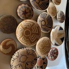 Hand-woven Pattern African Coiled Basket Plate Wall Decor