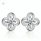 Earrings Love Knot Set Cubic Zirconia Sterling Silver