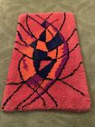 Vintage 70 s Psychedelic Space Age Latch Hook Rug 24 X 38