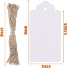 Sallyfashion 100pcs Kraft Paper Tags  2x4 Inches White Gift Tag Craft Hang Tags 