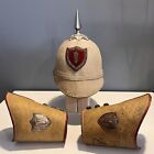 Antique Knights Of Pythias Masonic Helmet Hat   Arm Cuffs Gauntlets Fraternal