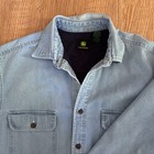 Men   s John Deere Denim Fleece Lined Flap Pocket Butten Frt Shirt  Large  Outdoor