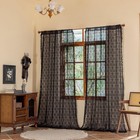 Gothic Boho Lace Curtains  59x63 Inch Sheer 59 w X 96 l  pack Of 2  Black