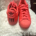 Adidas Superstar Red Solid Low Top Men s Athletic Lace Up Sneaker