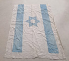 Rare Size Old 50 s Sewn Israel Flag Judaica Star Of David 100  Cotton 70 X 50cm