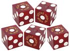 Genuine Four Queens Vegas Casino Craps Dice Red Frosted Set 5 Matching Serial  s