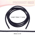 4mm Round Braided Leather Cord For Crafts Jewelry Making  Blue 1 1yards 