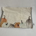Nicole Miller Pumpkin Pillow Cover Fall Harvest Embroidered 18x18 Decor