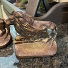 Antique Cast Iron Lion Bookends Beautiful Rich Patina
