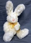 Vtg Russ Rikki Cream White Poseable Ears Bunny Rabbit Plush Bow Hang Tag 17 5 