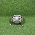 Vintage Silver Plated Butter Dish Caviar Bowl Roll Top Serving Dish England