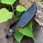 Custom Handmade Fixed Blade Black Leather Sheath   Knife Holster  vertical Knife