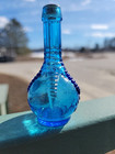 Vintage Mini Wheaton Blue Ball And Claw Bitters Bottle With Cork 3 5   
