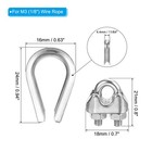 1 8  Wire Rope Kit  60 Pack M3 Stainless Steel Thimbles   Clamps For Wire Rope