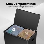 Stainless Steel 60l Trash Can Dual 30l Recycling Compartments Commercial Bin