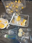 Large Baby Feeding   Storage Accessories Lot Medela Bottles Caps Containers Tubi