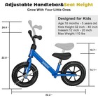 Bobike Toddler Balance Bike Toys For 2 To 5 Year Old Girls Boys 12inch  Blue 
