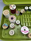 Vintage Wilson Wil-hold Sewing Box Avocado Green Plastic W  26 Spools Thread